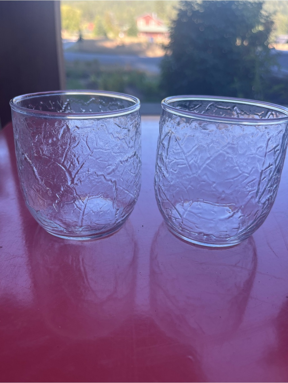 Vintage Anchor Hocking Sherwood Glass Tumblers Set of 2